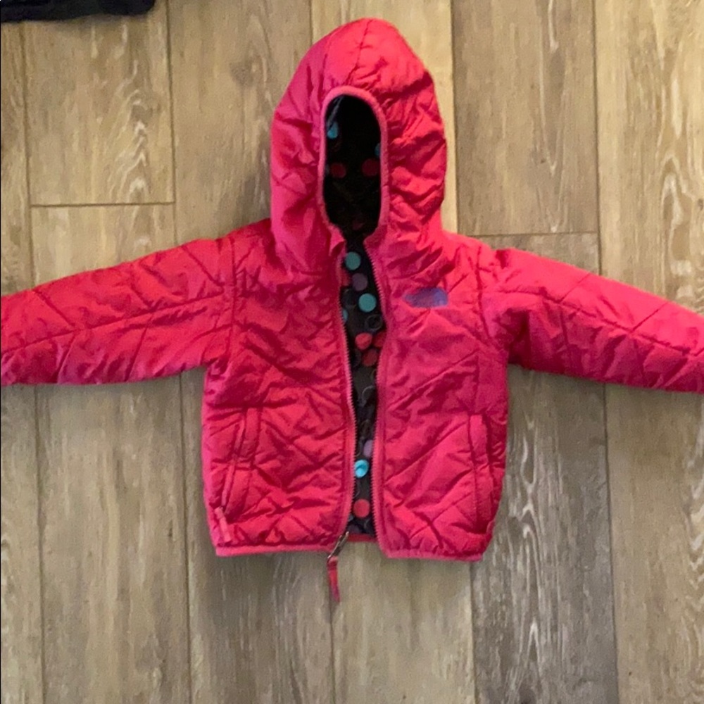 Girls north face reversible jacket
